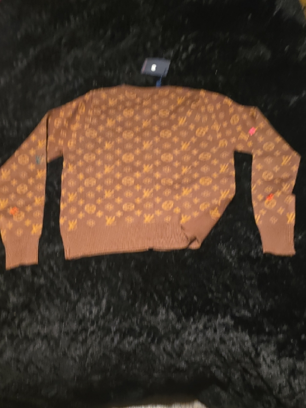 Louis Vuitton Brown Monogram Button-Front Cardigan    PLEASE READ FULL DESCRIPT! - Picture 5 of 5